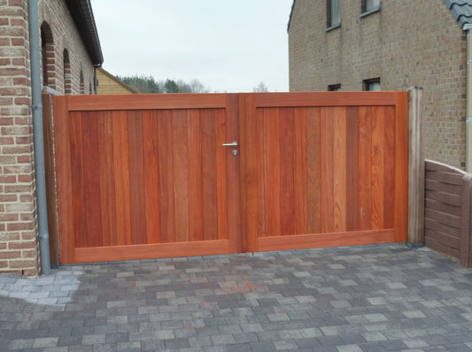 Porte de jardin PADOUK - Dans le cadre - double portes